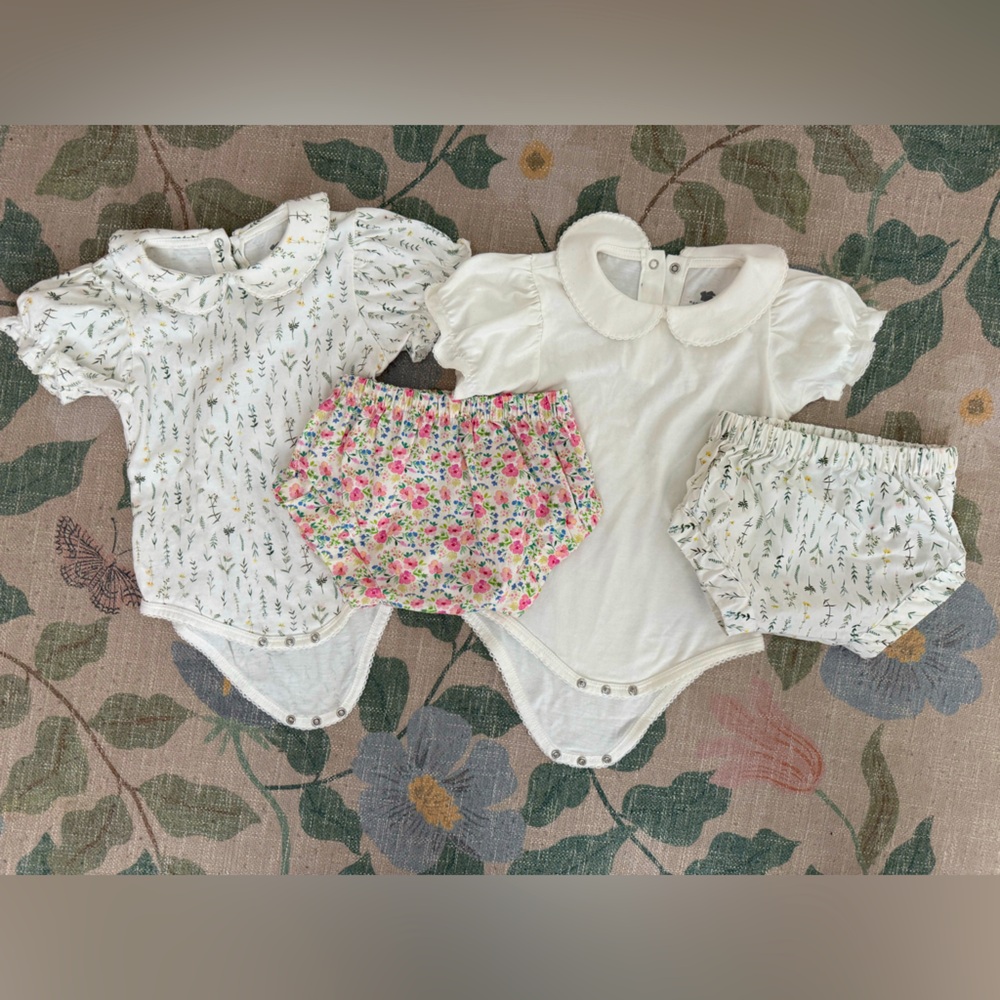 Paper Cape onesies and bloomers - Size 18 months